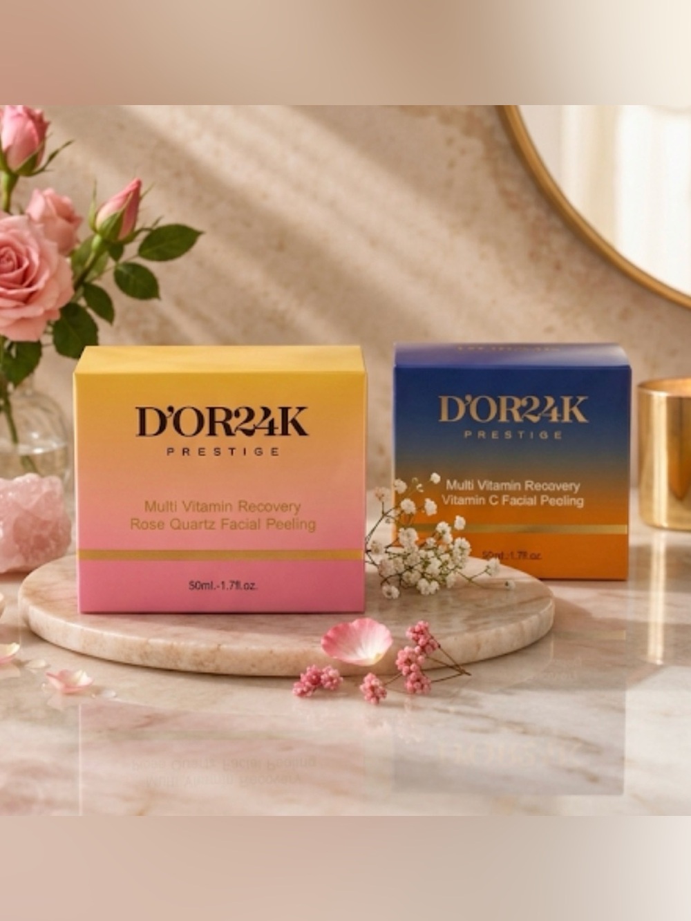 🔥D'or24k BUNDLE Rose Quartz & Multi Vitamin Facial Peeling ~ Retail $600🔥